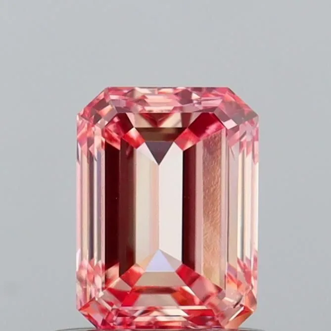 0.70ct EMERALD Fancy Intense Pink VS2 Coloured Lab diamond