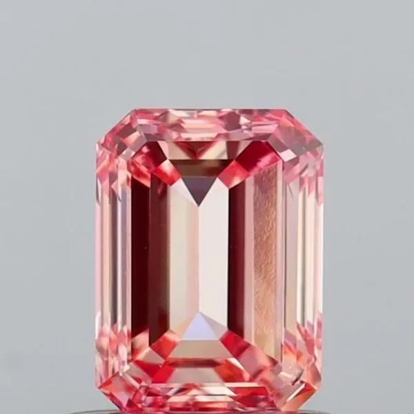0.7ct EMERALD Fancy Intense Pink VS2 Coloured Lab diamond