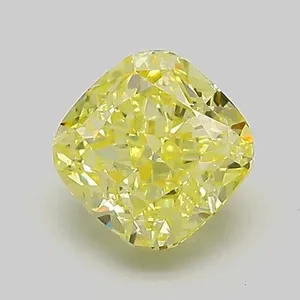 1.07ct CUSHION Fancy Intense Yellow VS1 Coloured Lab diamond
