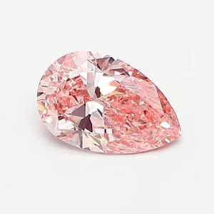 0.69ct PEAR Fancy Vivid Pink VS2 Coloured Lab diamond