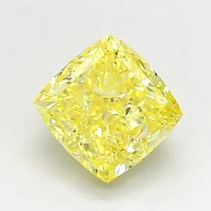 1.03ct CUSHION Fancy Intense Yellow VS2 Coloured Lab diamond