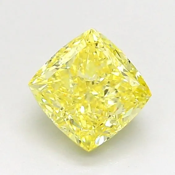 1.03ct CUSHION Fancy Intense Yellow VS2 Coloured Lab diamond