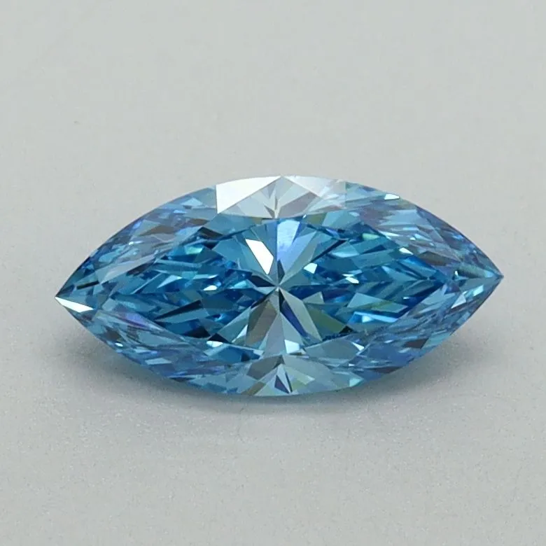 0.61ct MARQUISE Fancy Vivid Blue VVS2 Coloured Lab diamond