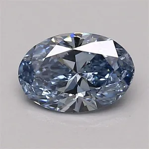 0.6ct OVAL Fancy Vivid Blue VVS2 Coloured Lab diamond