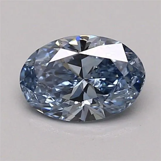 0.6ct OVAL Fancy Vivid Blue VVS2 Coloured Lab diamond