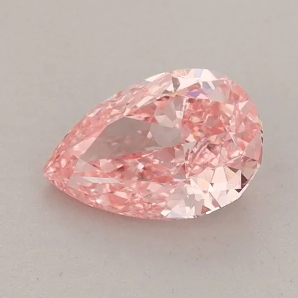 0.81ct PEAR Fancy Vivid Pink VS1 Coloured Lab diamond