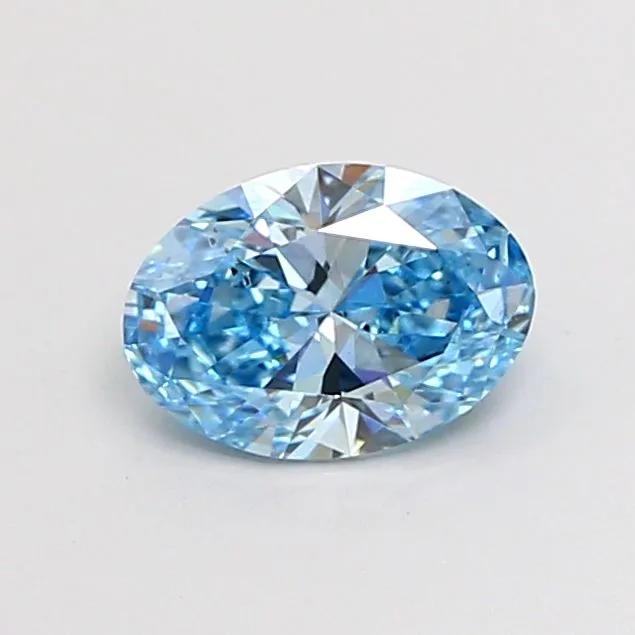 1.00ct OVAL Fancy Vivid Blue SI1 Coloured Lab diamond