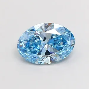 1ct OVAL Fancy Vivid Blue SI1 Coloured Lab diamond