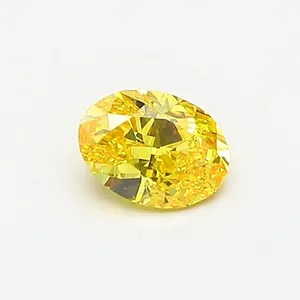 0.45ct OVAL Fancy Vivid Yellow VVS2 Coloured Lab diamond