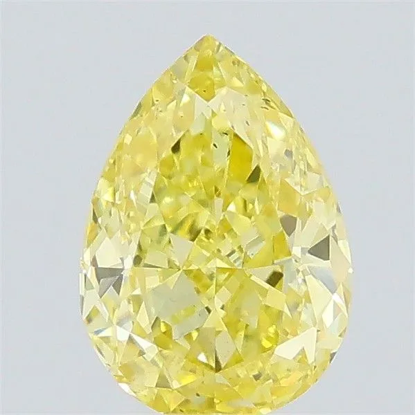 0.54ct PEAR Fancy Intense Yellow VS2 Coloured Lab diamond