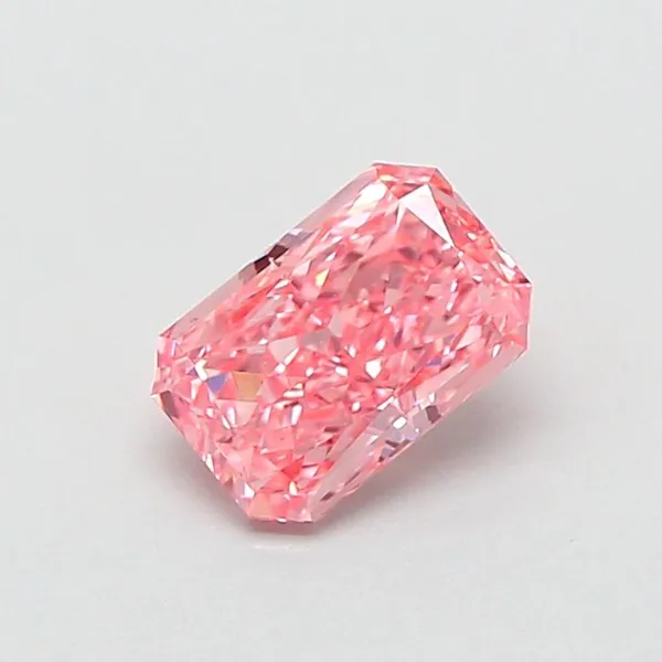 0.85ct RADIANT Fancy Vivid Pink VS1 Coloured Lab diamond