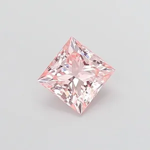 1.07ct PRINCESS Fancy Intense Pink VVS2 Coloured Lab diamond