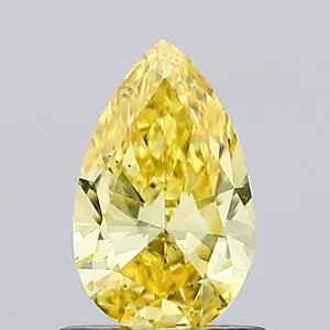 0.68ct PEAR Fancy Intense Yellow VS2 Coloured Lab diamond