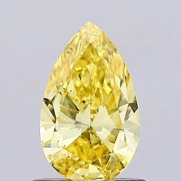 0.68ct PEAR Fancy Intense Yellow VS2 Coloured Lab diamond