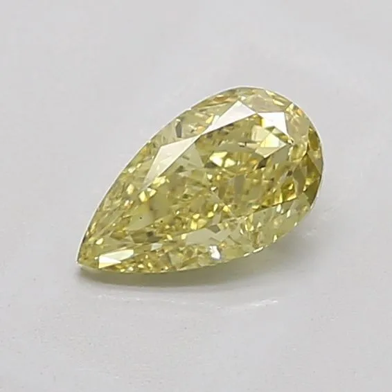 0.9ct PEAR Fancy Intense Yellow VS2 Coloured Lab diamond