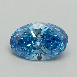 0.57ct OVAL Fancy Vivid Blue VS2 Coloured Lab diamond