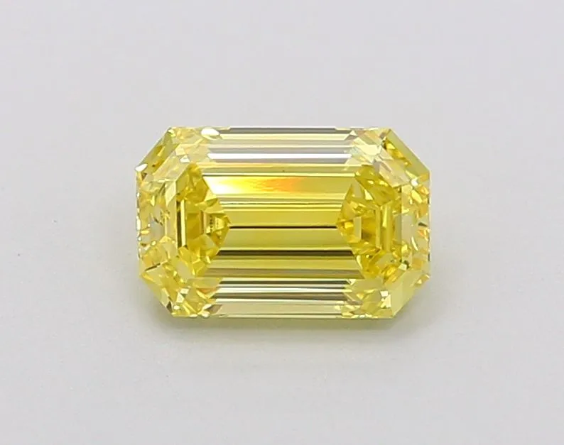 1.00ct EMERALD Fancy Vivid Yellow VS1 Coloured Lab diamond