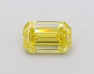1ct EMERALD Fancy Vivid Yellow VS1 Coloured Lab diamond