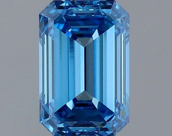 1.13ct EMERALD Fancy Vivid Blue VVS2 Coloured Lab diamond