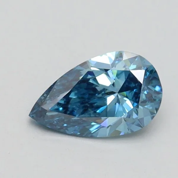 0.52ct PEAR Fancy Vivid Blue VS1 Coloured Lab diamond