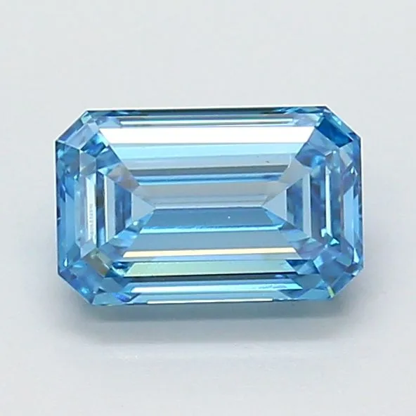1.50ct EMERALD Fancy Vivid Blue VS1 Coloured Lab diamond