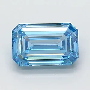 1.5ct EMERALD Fancy Vivid Blue VS1 Coloured Lab diamond
