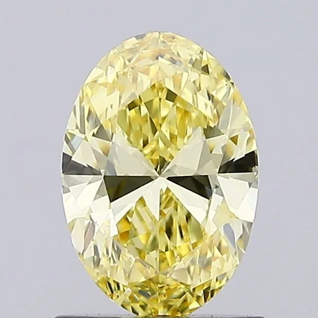 0.93ct OVAL Fancy Intense Yellow VS1 Coloured Lab diamond