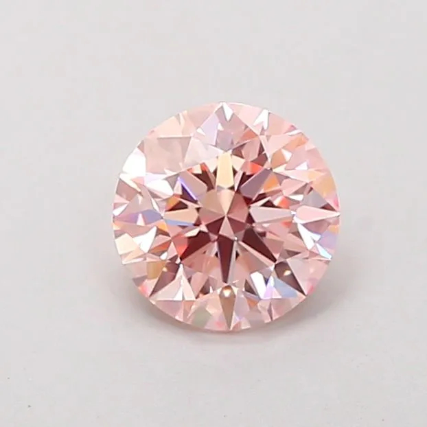 0.95ct ROUND Fancy Intense Pink VVS2 Coloured Lab diamond