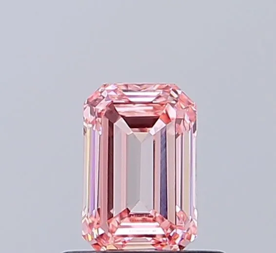 0.67ct EMERALD Fancy Intense Pink VVS2 Coloured Lab diamond