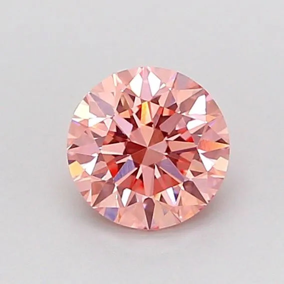 0.61ct ROUND Fancy Vivid Pink VS1 Coloured Lab diamond