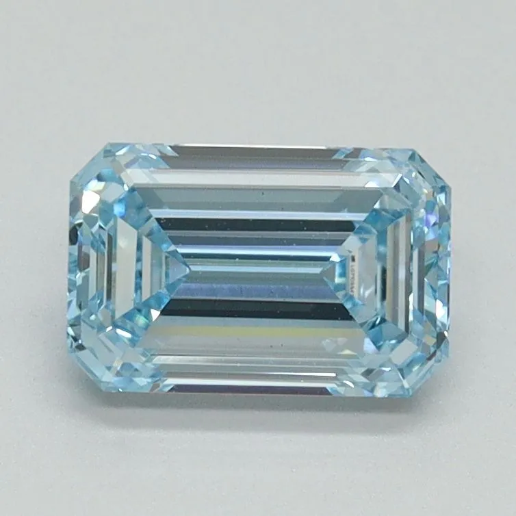 1.17ct EMERALD Fancy Vivid Blue VVS2 Coloured Lab diamond