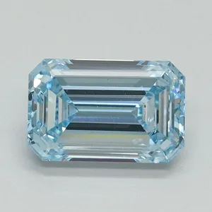 1.17ct EMERALD Fancy Vivid Blue VVS2 Coloured Lab diamond