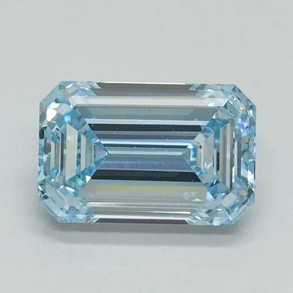 1.17ct EMERALD Fancy Vivid Blue VVS2 Coloured Lab diamond