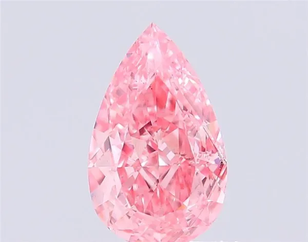 0.91ct PEAR Fancy Vivid Pink VS1 Coloured Lab diamond