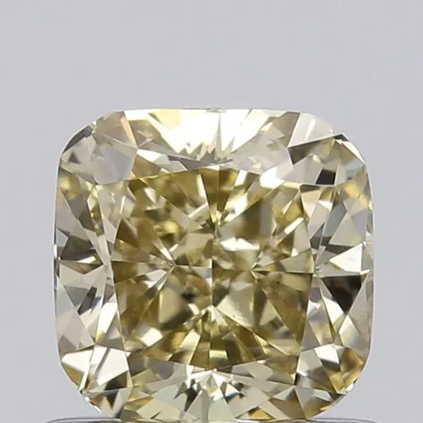 0.77ct CUSHION Fancy Light Grayish Yellow VS1 Coloured Lab diamond