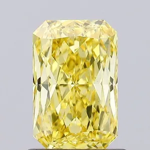1.08ct RADIANT Fancy Vivid Yellow VS1 Coloured Lab diamond