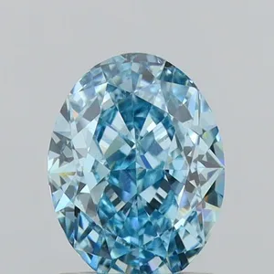 1.05ct OVAL Fancy Vivid Blue VS1 Coloured Lab diamond