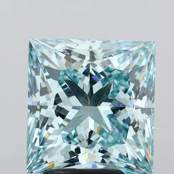 4.45ct PRINCESS Fancy Intense Blue VS1 Coloured Lab diamond