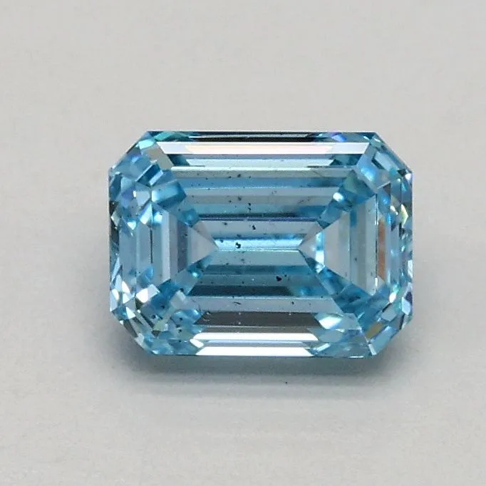 0.51ct EMERALD Fancy Intense Blue SI1 Coloured Lab diamond