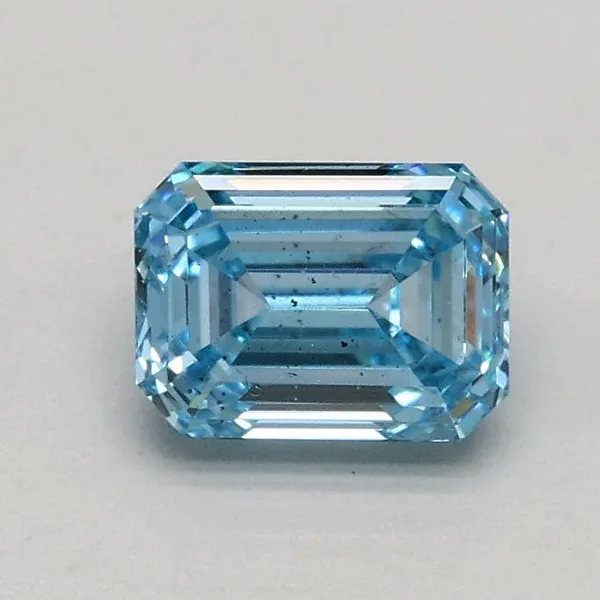 0.51ct EMERALD Fancy Intense Blue SI1 Coloured Lab diamond
