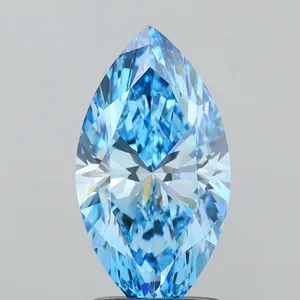 1.52ct MARQUISE Fancy Vivid Blue VVS2 Coloured Lab diamond