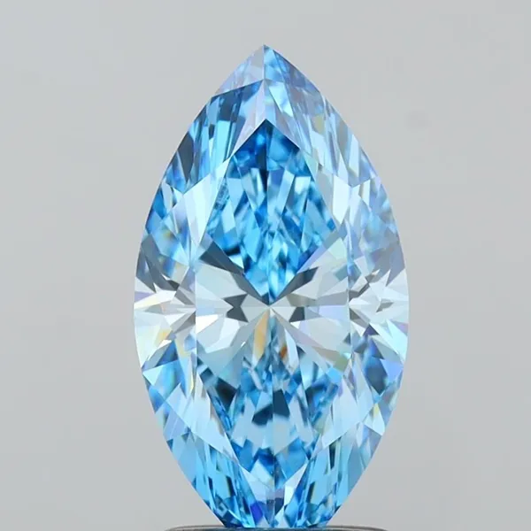 1.52ct MARQUISE Fancy Vivid Blue VVS2 Coloured Lab diamond
