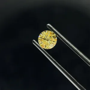 0.7ct ROUND Fancy Intense Yellow VS2 Coloured Lab diamond