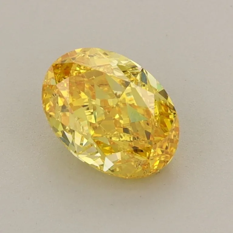 1.01ct OVAL Fancy Vivid Yellow VS1 Coloured Lab diamond