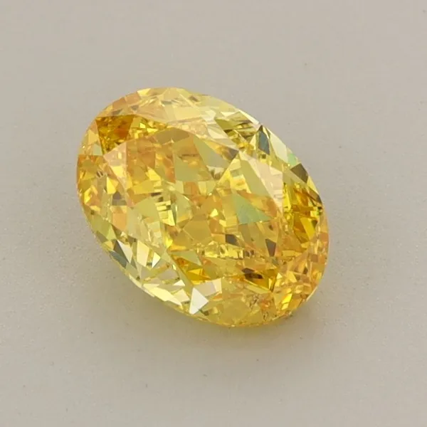 1.01ct OVAL Fancy Vivid Yellow VS1 Coloured Lab diamond