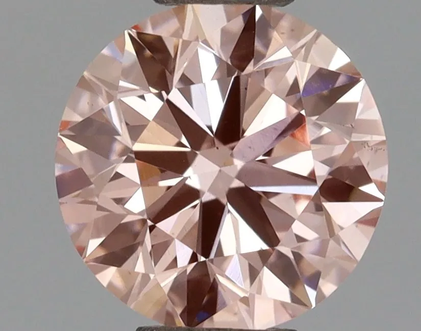 0.97ct ROUND Fancy Intense Pink VS2 Coloured Lab diamond