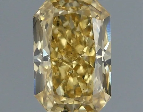 0.53ct RADIANT Fancy Intense Yellow VS2 Coloured Lab diamond