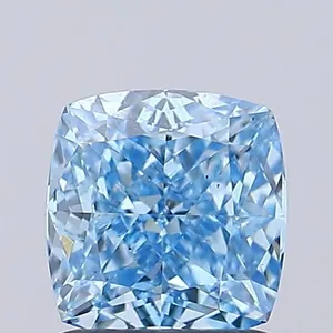 1.29ct CUSHION Fancy Vivid Blue VS1 Coloured Lab diamond
