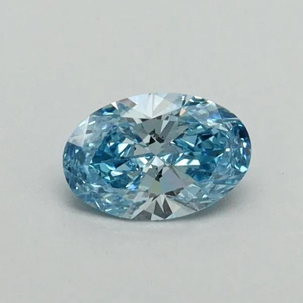 0.32ct OVAL Fancy Vivid Blue VS2 Coloured Lab diamond
