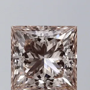 3.13ct PRINCESS Fancy Light Brownish Pink VS1 Coloured Lab diamond